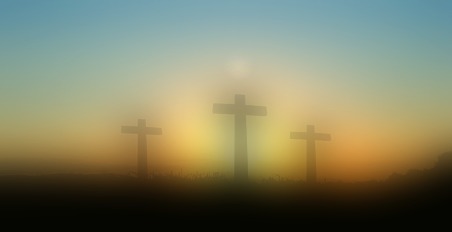 blurred Easter cross